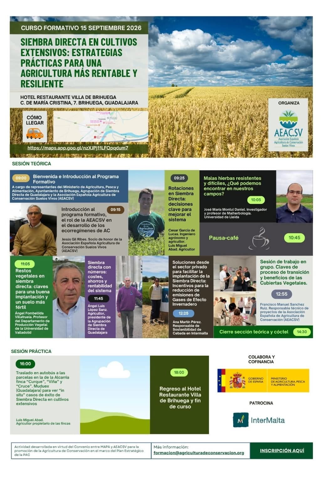 15 de septiembre, Brhuega (Guadalajara): Siembra Directa en Cultivos Extensivos, estrategias para una agricultura más rentable y resiliente